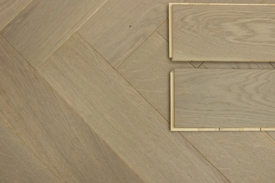 Natural Engineered Flooring Oak Herringbone Silver Stone Brushed UV Lacquered 15/4mm By 90mm By 600mm 7 Natural Engineered Flooring Oak Herringbone Silver Stone Brushed UV Lacquered 15/4mm By 90mm By 600mm - Image 5