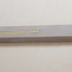 Solid Oak Square Stair Nosing With Brass Double White 25mm By 40mm By 1000mm