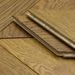 Prime Engineered Flooring Oak Chevron Light Smoked Brushed UV Oiled 14/3mm By 90mm By 510mm -Wooden Flooring Elegant Shop ch light smoke3