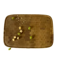 Solid Oak End Grain Cutting Board Unfinished 40mm By 350mm By 500mm