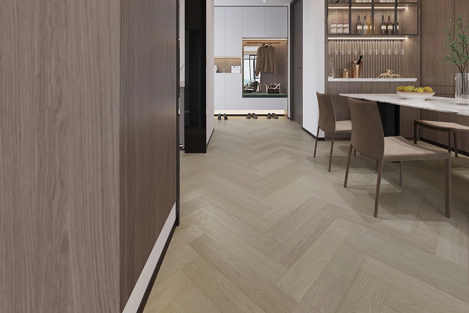 Prime Engineered Flooring Oak Herringbone Ribolla Brushed Uv Matt Lacquered 14/3mm By 90mm By 450mm 5 Prime Engineered Flooring Oak Herringbone Ribolla Brushed Uv Matt Lacquered 14/3mm By 90mm By 450mm - Image 3