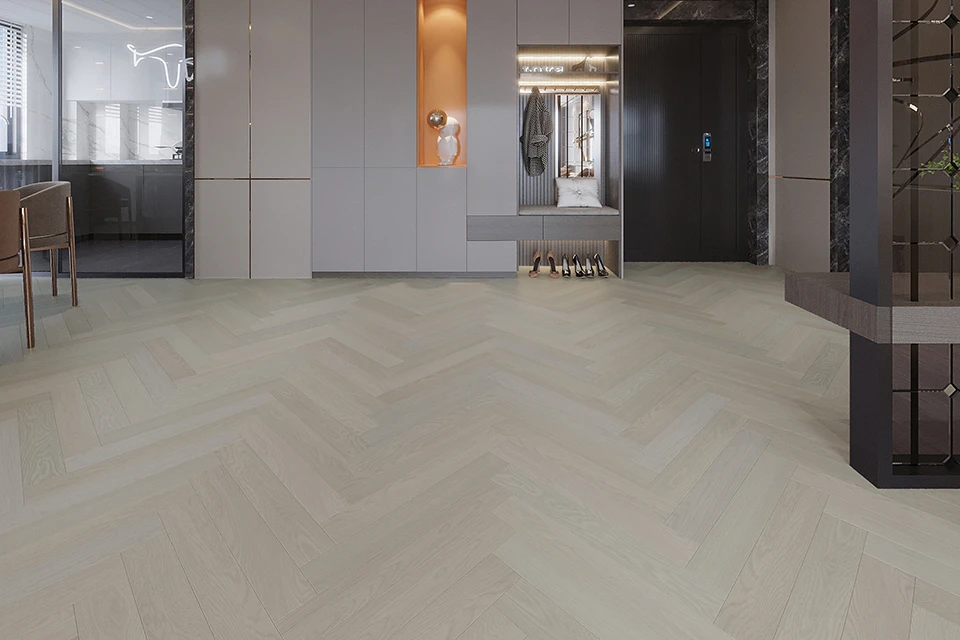 Prime Engineered Flooring Oak Herringbone Vienna Brushed Wax Oiled 14/3mm By 90mm By 600mm 4 Prime Engineered Flooring Oak Herringbone Vienna Brushed Wax Oiled 14/3mm By 90mm By 600mm - Image 2