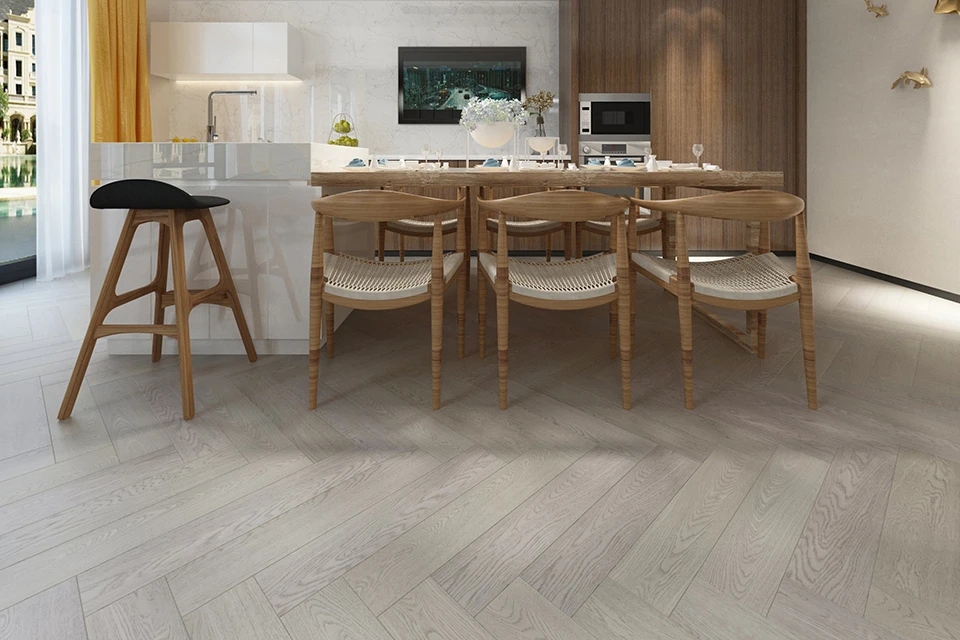 Prime Engineered Flooring Oak Herringbone Silver Stone Brushed Uv Matt Lacquered 14/3mm By 120mm By 600mm 6 Prime Engineered Flooring Oak Herringbone Silver Stone Brushed Uv Matt Lacquered 14/3mm By 120mm By 600mm - Image 4