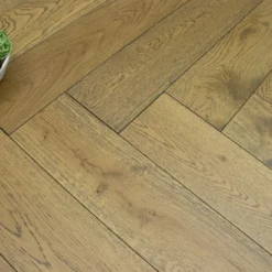Natural Engineered Flooring Oak Herringbone Cognac Brushed UV Lacquered 15/4mm By 90mm By 600mm