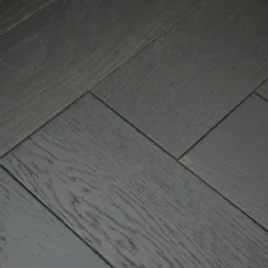 Rustic Engineered Flooring Oak Herringbone Jet Black Brushed UV Lacquered 15/4mm By 90mm By 600mm