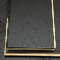 Rustic Engineered Flooring Oak Herringbone Jet Black Brushed UV Lacquered 15/4mm By 90mm By 600mm -Wooden Flooring Elegant Shop img 1259 1