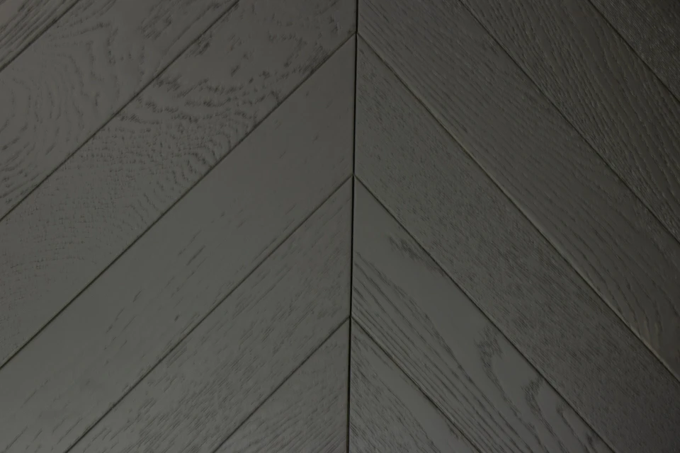 Natural Engineered Flooring Oak Chevron Jet Black Light Brushed UV Lacquered 15/4mm By 90mm By 600mm 5 Natural Engineered Flooring Oak Chevron Jet Black Light Brushed UV Lacquered 15/4mm By 90mm By 600mm - Image 3