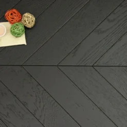 Natural Engineered Flooring Oak Chevron Jet Black Light Brushed UV Lacquered 15/4mm By 90mm By 600mm 8 Natural Engineered Flooring Oak Chevron Jet Black Light Brushed UV Lacquered 15/4mm By 90mm By 600mm -Wooden Flooring Elegant Shop natural engineered flooring oak chevron jet black light brushed uv lacquered 3