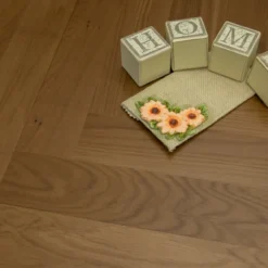 Natural Engineered Flooring Oak Herringbone Macchiato UV Lacquered No Bevel 11/3.6mm By 70mm By 490mm