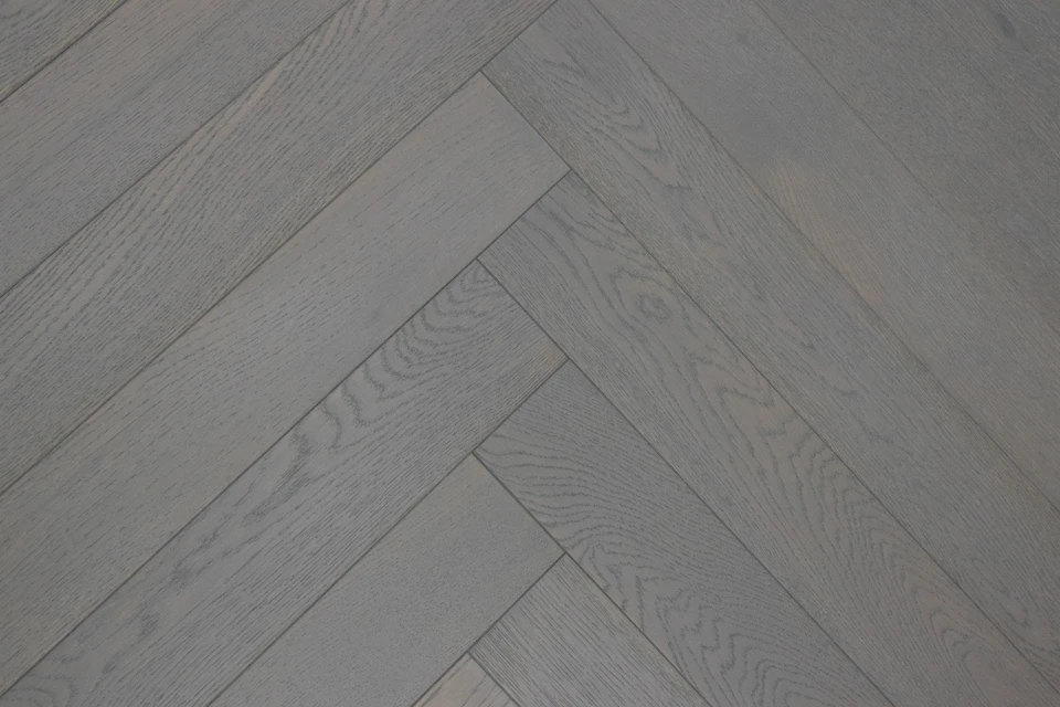 Natural Engineered Flooring Oak Herringbone Slate Grey Brushed UV Lacquered 15/4mm By 90mm By 600mm 5 Natural Engineered Flooring Oak Herringbone Slate Grey Brushed UV Lacquered 15/4mm By 90mm By 600mm - Image 3
