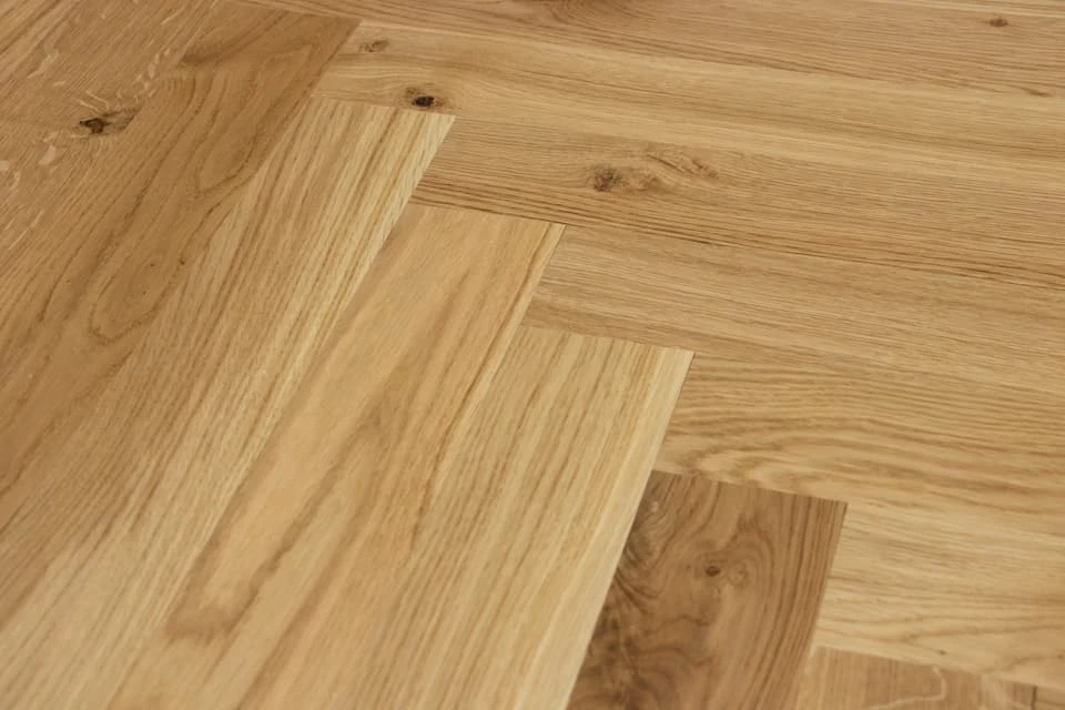 Natural Engineered Flooring Oak Herringbone UV Lacquered No Bevel 10/3mm By 70mm By 490mm 4 Natural Engineered Flooring Oak Herringbone UV Lacquered No Bevel 10/3mm By 70mm By 490mm - Image 2