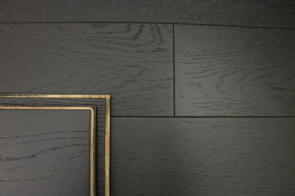 Natural Engineered Oak Jet Black Brushed UV Lacquered 14/3mm By 190mm By 400-1500mm 5 Natural Engineered Oak Jet Black Brushed UV Lacquered 14/3mm By 190mm By 400-1500mm - Image 3