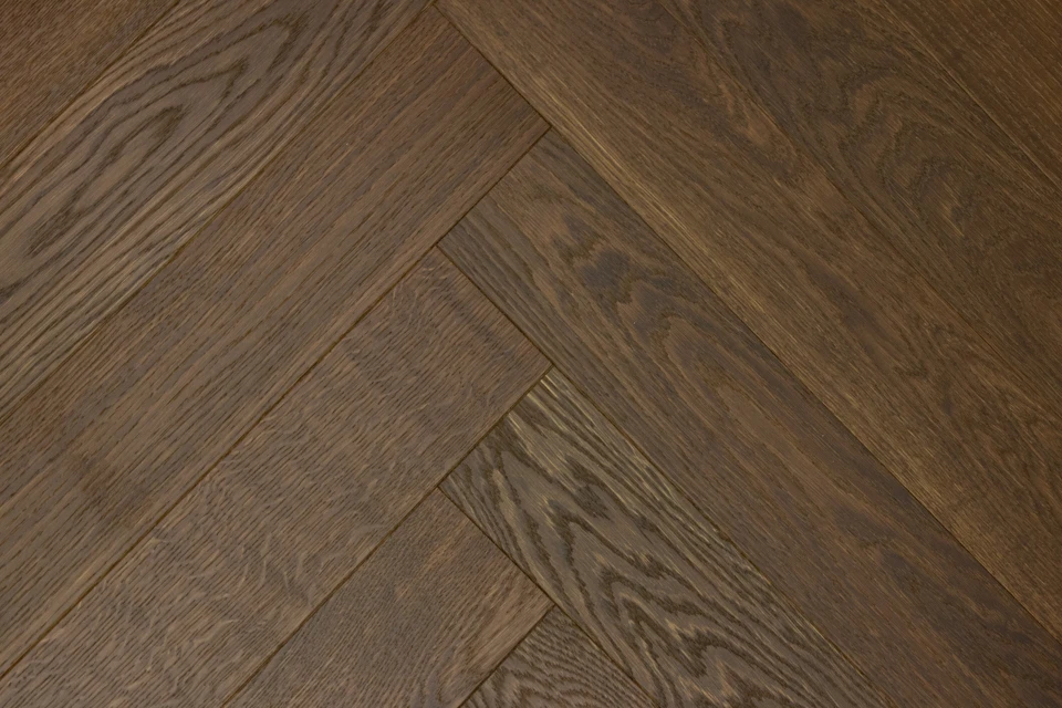 Prime Engineered Flooring Oak Herringbone Dark Smoked Brushed UV Oiled 14/3mm By 97mm By 582mm 5 Prime Engineered Flooring Oak Herringbone Dark Smoked Brushed UV Oiled 14/3mm By 97mm By 582mm - Image 3