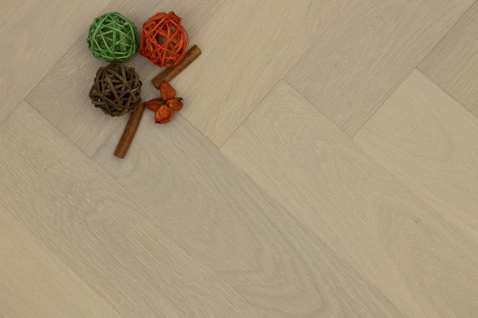 Prime Engineered Flooring Oak Herringbone Double White Brushed UV Lacquered 14/3mm By 98mm By 588mm 4 Prime Engineered Flooring Oak Herringbone Double White Brushed UV Lacquered 14/3mm By 98mm By 588mm - Image 2