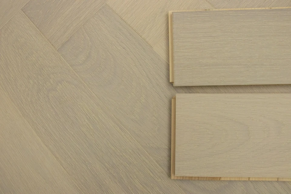 Prime Engineered Flooring Oak Herringbone Double White Brushed UV Lacquered 14/3mm By 98mm By 588mm 7 Prime Engineered Flooring Oak Herringbone Double White Brushed UV Lacquered 14/3mm By 98mm By 588mm - Image 5