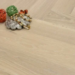 Select Engineered Flooring Oak Herringbone Sunny White Brushed UV Oiled 14/3mm By 128mm By 500mm