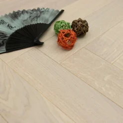 Prime Engineered Flooring Oak Herringbone White UV Oiled 14/3mm By 98mm By 790mm