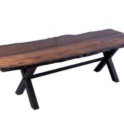 Bog Oak Dining Room Table Top Live Edge Hardwax Oiled (with Resin) 35mm By 890mm By 2530mm