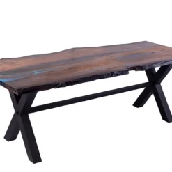Bog Oak Dining Room Table Top Live Edge Hardwax Oiled (with Resin) 35mm By 930mm By 2100mm