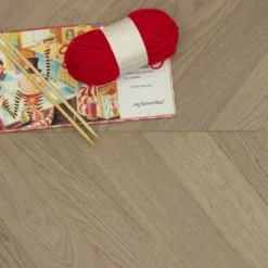 Natural Engineered Flooring Oak Chevron Silver Stone Brushed Uv Lacquered 15/4mm By 90mm By 600mm