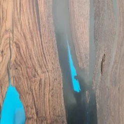 Bog Oak Dining Room Table Top Live Edge Hardwax Oiled (with Resin) 35mm By 940mm By 2540mm -Wooden Flooring Elegant Shop tb006 1