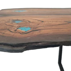 Bog Oak Dining Room Table Top Live Edge Hardwax Oiled (with Resin) 35mm By 980mm By 2560mm -Wooden Flooring Elegant Shop tb007 4