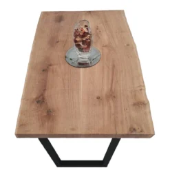 European Oak Dining Room Table Top LiVe Edge UV Lacquered Brushed 40mm By 740mm By 1250mm 8 European Oak Dining Room Table Top LiVe Edge UV Lacquered Brushed 40mm By 740mm By 1250mm -Wooden Flooring Elegant Shop tb013 5