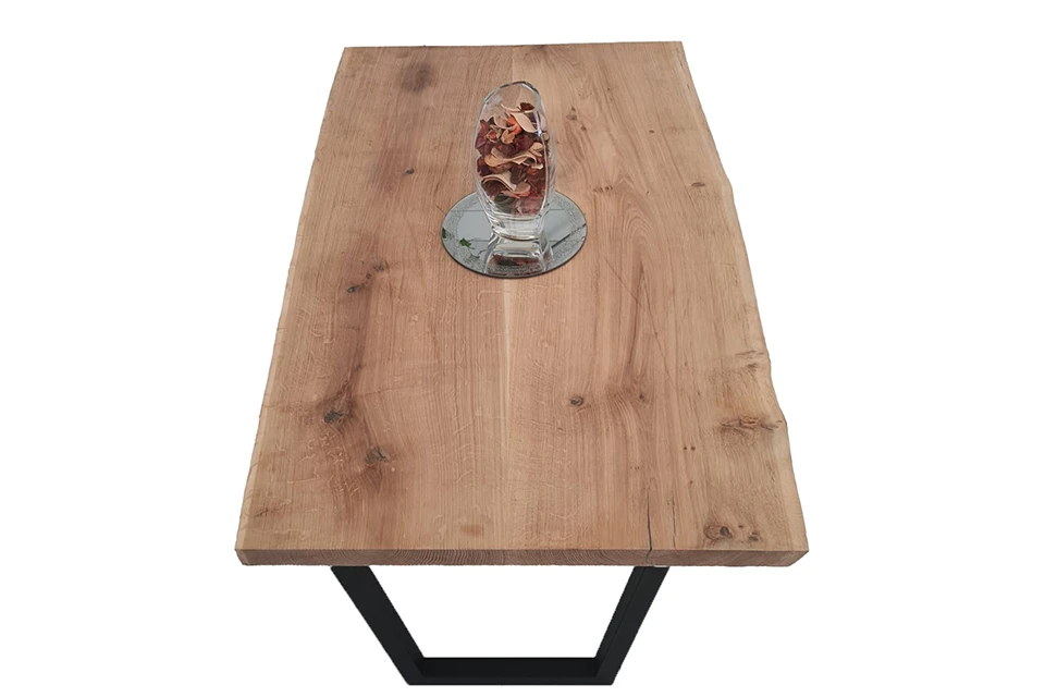 European Oak Dining Room Table Top LiVe Edge UV Lacquered Brushed 40mm By 740mm By 1250mm 5 European Oak Dining Room Table Top LiVe Edge UV Lacquered Brushed 40mm By 740mm By 1250mm - Image 3