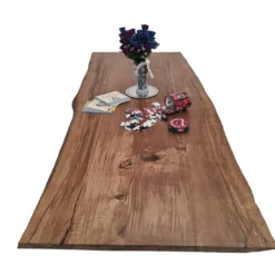 European Oak Dining Room Table Top LiVe Edge UV Lacquered (with Resin) 40mm By 950mm By 2400mm -Wooden Flooring Elegant Shop tb015 2