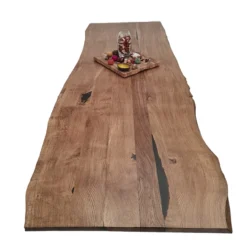 European Oak Dining Room Table Top LiVe Edge UV Lacquered (with Resin) 35mm By 940mm By 3100mm -Wooden Flooring Elegant Shop tb018 2