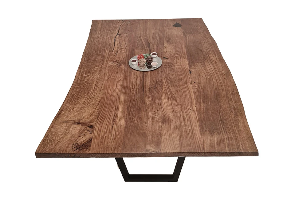 European Oak Dining Room Table Top LiVe Edge UV Lacquered (with Resin) 38mm By 1080mm By 1720mm 5 European Oak Dining Room Table Top LiVe Edge UV Lacquered (with Resin) 38mm By 1080mm By 1720mm - Image 3