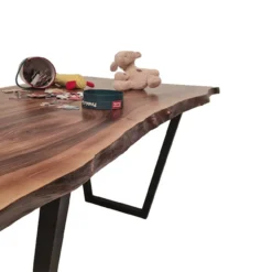 European Walnut Dining Room Table Top LiVe Edge UV Lacquered (with Resin) 35mm By 820mm By 1540mm -Wooden Flooring Elegant Shop tb028