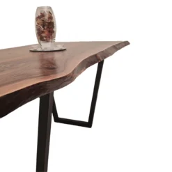 European Walnut Dining Room Table Top LiVe Edge UV Lacquered (with Resin) 38mm By 830mm By 1740mm -Wooden Flooring Elegant Shop tb031