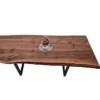 European Walnut Dining Room Table Top LiVe Edge UV Lacquered (with Resin) 38mm By 830mm By 1740mm -Wooden Flooring Elegant Shop tb031 2