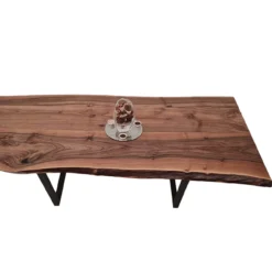 European Walnut Dining Room Table Top LiVe Edge UV Lacquered (with Resin) 38mm By 830mm By 1740mm