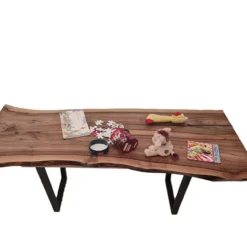 European Walnut Dining Room Table Top LiVe Edge UV Lacquered (with Resin) 35mm By 810mm By 1710mm