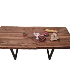 European Walnut Dining Room Table Top LiVe Edge UV Lacquered (with Resin) 38mm By 850mm By 1780mm