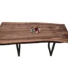 European Walnut Dining Room Table Top LiVe Edge UV Lacquered (with Resin) 35mm By 840mm By 1750mm