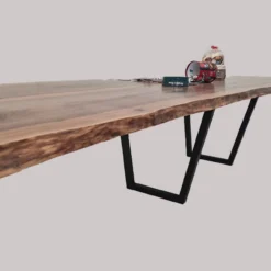European Walnut Dining Room Table Top LiVe Edge UV Lacquered (with Resin) 38mm By 900mm By 4090mm