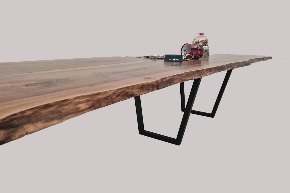 European Walnut Dining Room Table Top LiVe Edge UV Lacquered (with Resin) 38mm By 900mm By 4090mm 3 European Walnut Dining Room Table Top LiVe Edge UV Lacquered (with Resin) 38mm By 900mm By 4090mm