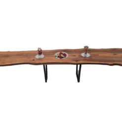 European Walnut Dining Room Table Top LiVe Edge UV Lacquered (with Resin) 37mm By 940mm By 3620mm