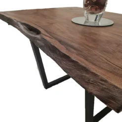 European Walnut Dining Room Table Top LiVe Edge UV Lacquered (with Resin) 40mm By 820mm By 1090mm