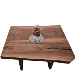 European Walnut Dining Room Table Top LiVe Edge UV Lacquered (with Resin) 38mm By 830mm By 970mm -Wooden Flooring Elegant Shop tb046