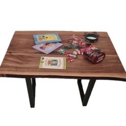 European Walnut Dining Room Table Top LiVe Edge UV Lacquered (with Resin) 37mm By 770mm By 980mm