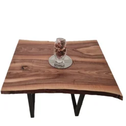 European Walnut Dining Room Table Top LiVe Edge UV Lacquered (with Resin) 38mm By 870mm By 1000mm