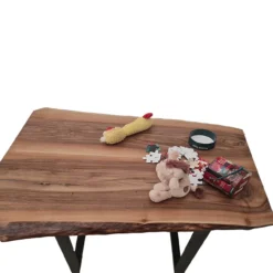 European Walnut Dining Room Table Top LiVe Edge UV Lacquered (with Resin) 30mm By 840mm By 1080mm