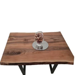 European Walnut Dining Room Table Top LiVe Edge UV Lacquered (with Resin) 40mm By 730mm By 940mm -Wooden Flooring Elegant Shop tb050