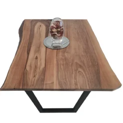 European Walnut Dining Room Table Top LiVe Edge UV Lacquered (with Resin) 35mm By 800mm By 1080mm