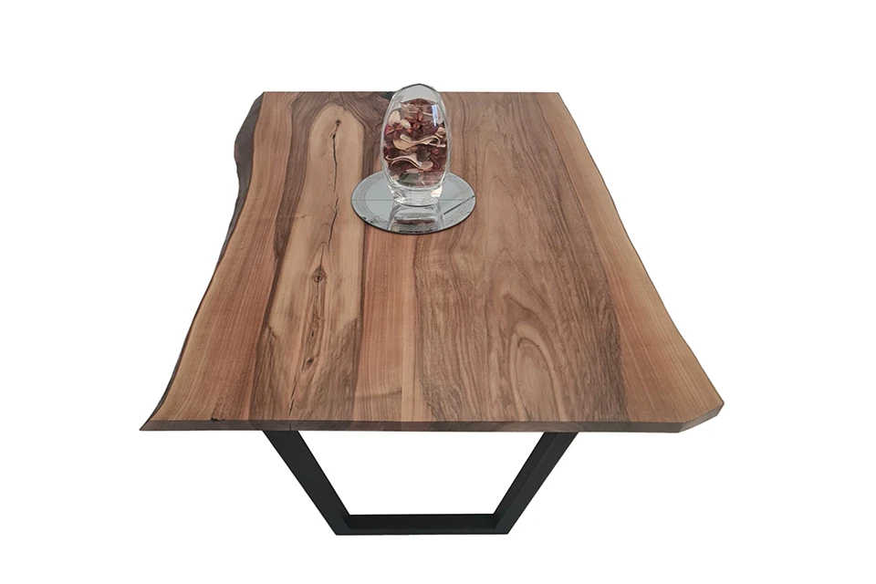 European Walnut Dining Room Table Top LiVe Edge UV Lacquered (with Resin) 35mm By 800mm By 1080mm 3 European Walnut Dining Room Table Top LiVe Edge UV Lacquered (with Resin) 35mm By 800mm By 1080mm