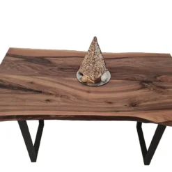 European Walnut Dining Room Table Top LiVe Edge UV Lacquered (with Resin) 37mm By 760mm By 1350mm -Wooden Flooring Elegant Shop tb054 4